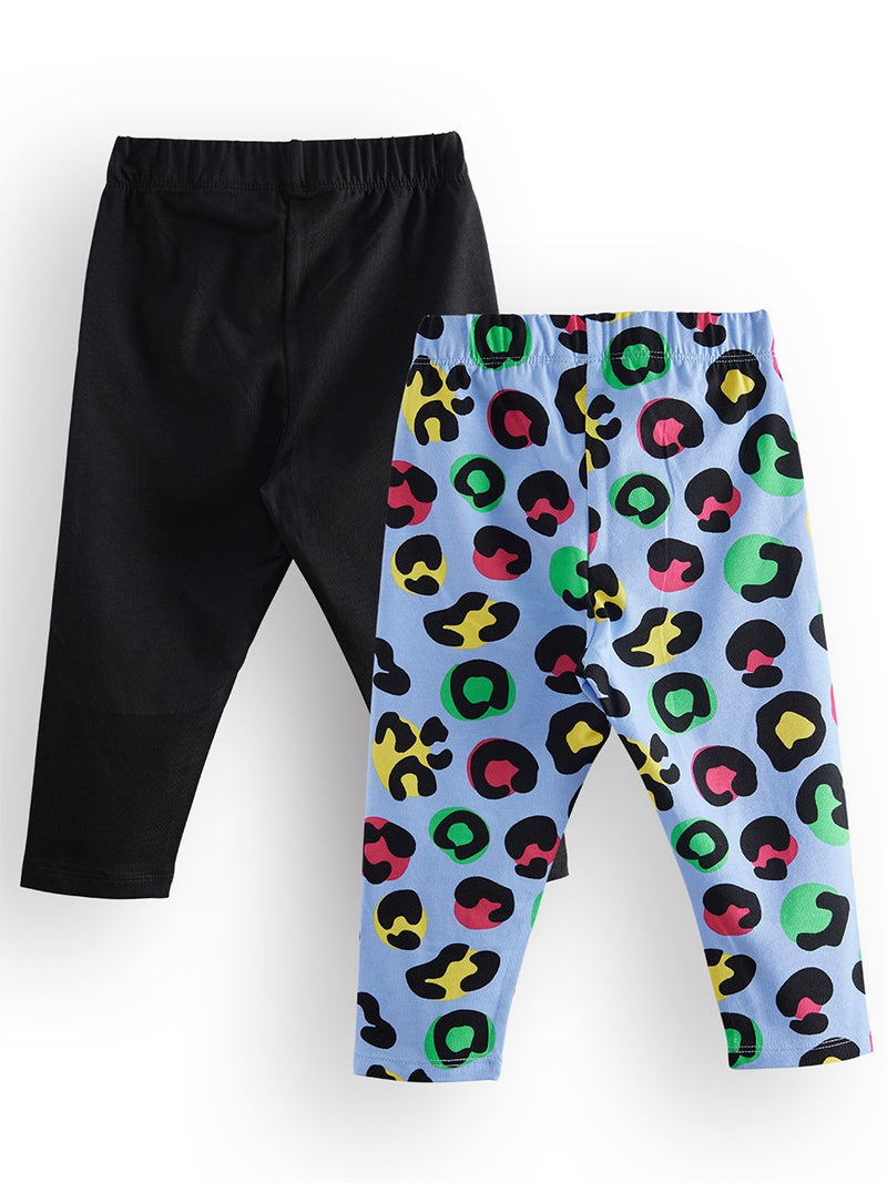 Denokids 2 Pack Girl Black&Leopard Leggings - Image 4